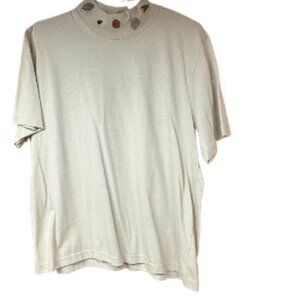 X Christopher & Banks Cream Top with embroidered sports icons.